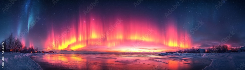 Celestial Fire Dance: Aurora Borealis Illuminates Arctic Night Celestial Fire Dance: Aurora Borealis Illuminates Arctic Night