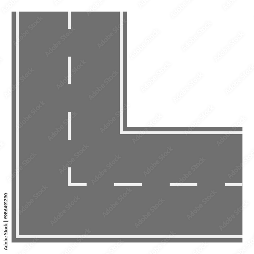 Street corner element. Asphalt road top view Street corner element. Asphalt road top view