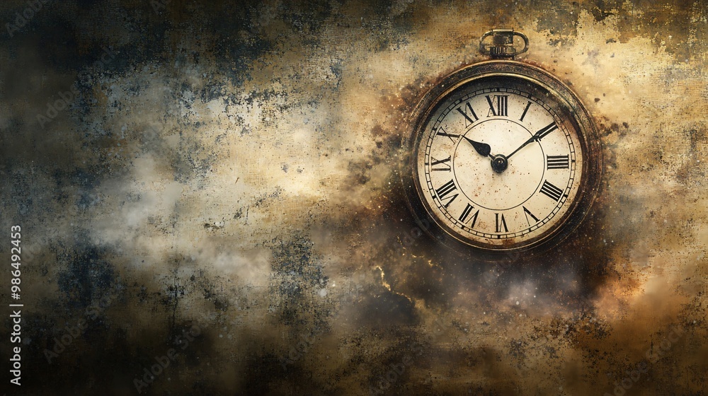 custom made wallpaper toronto digitalAbstract clock melting over a surface, symbolizing the fluidity of time, copy space