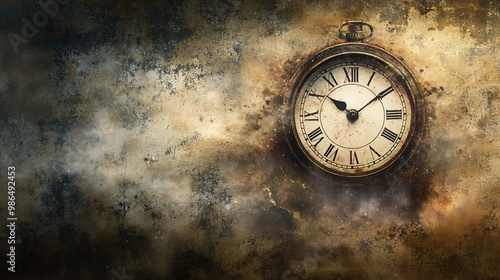 Wallpaper Mural Abstract clock melting over a surface, symbolizing the fluidity of time, copy space Torontodigital.ca