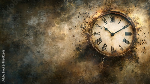 Wallpaper Mural Abstract clock melting over a surface, symbolizing the fluidity of time, copy space Torontodigital.ca