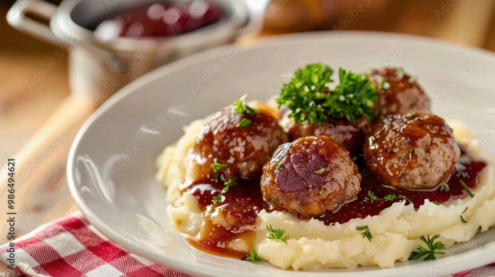 Delicious Meatballs with Mashed Potatoes and Gravy Delicious Meatballs with Mashed Potatoes and Gravy