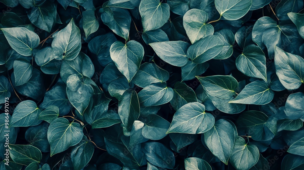 Lush Green Foliage with Intricate Veining Lush Green Foliage with Intricate Veining