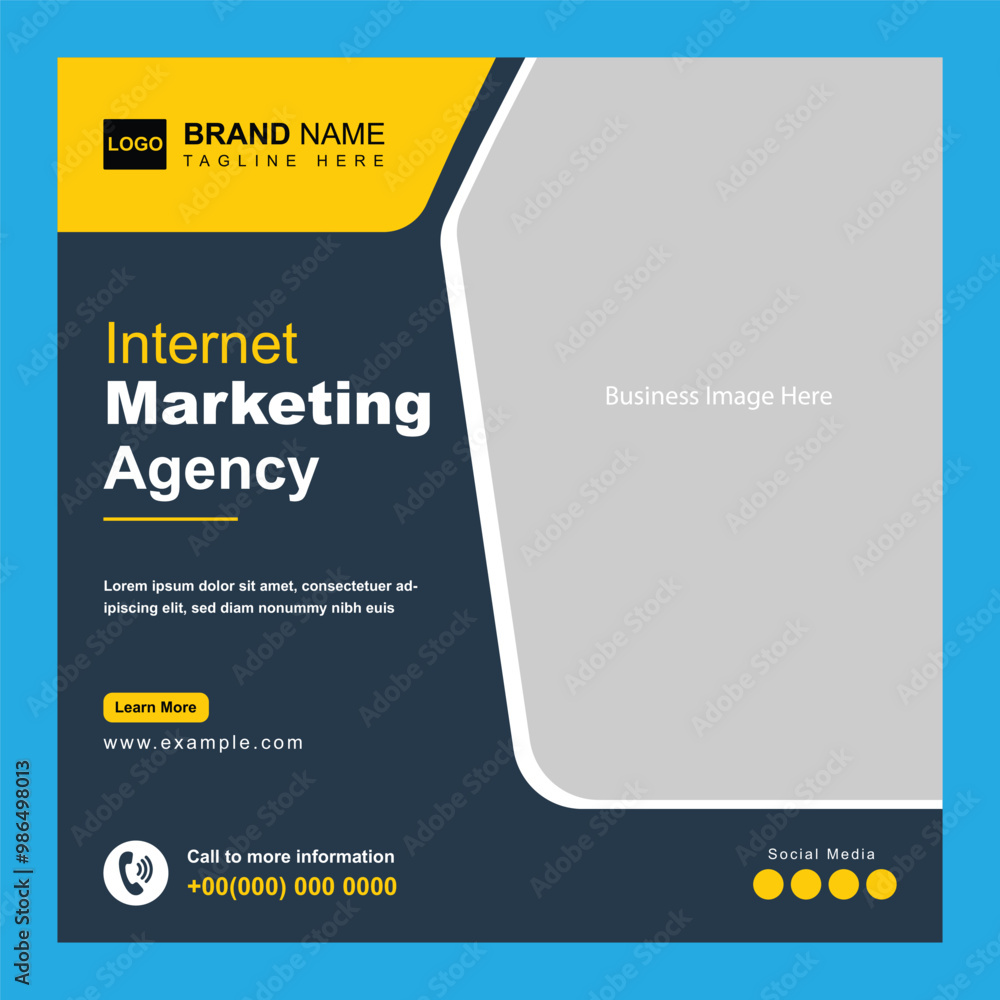 Fototapeta premium Marketing Agency Social Media Post Template Design