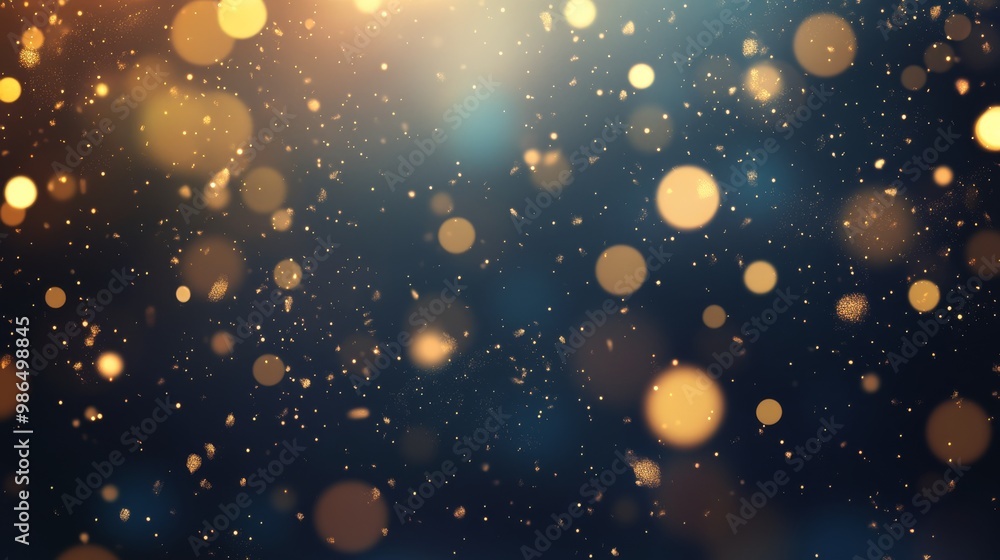 Fototapeta premium Glowing particles and lights create a mesmerizing bokeh effect during an evening celebration