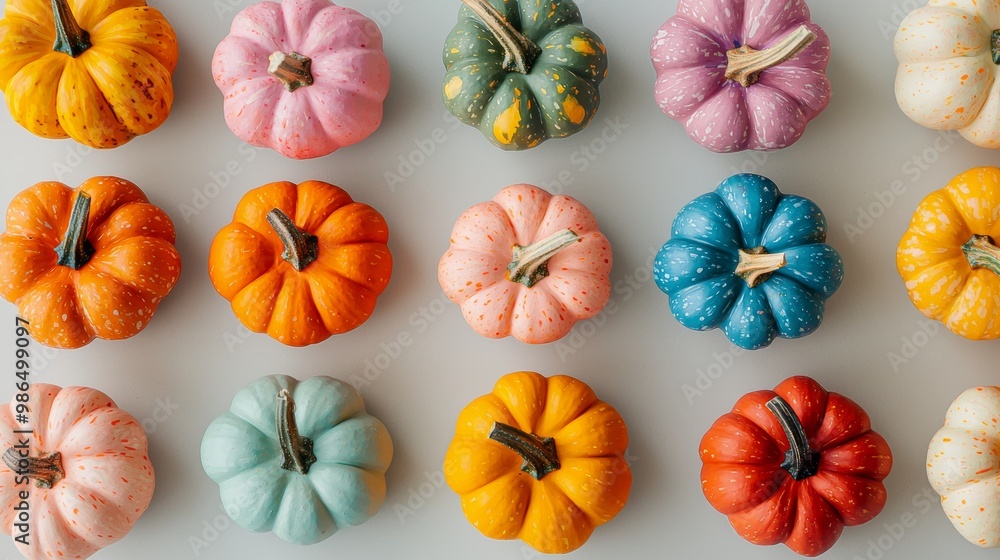 Collection of handmade plaster pumkins. Banner for autumn seasonal holidays background. DIY craft pumkins for helloween thanksgiving fall decoration Collection of handmade plaster pumkins. Banner for autumn seasonal holidays background. DIY craft pumkins for helloween thanksgiving fall decoration