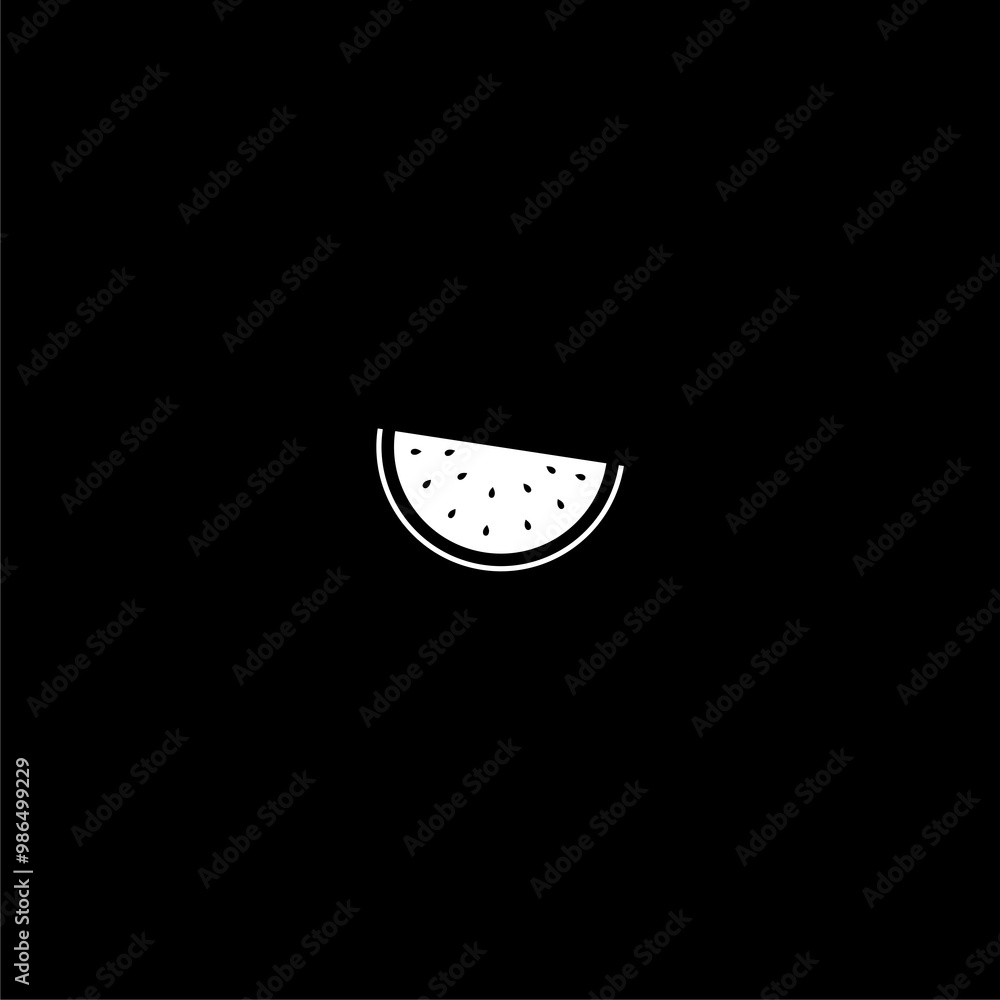 Watermelon slice icon isolated on dark background Watermelon slice icon isolated on dark background