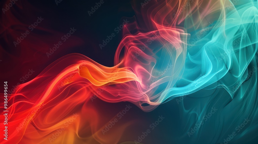 Fototapeta premium Abstract Smoke with Red and Blue Swirls