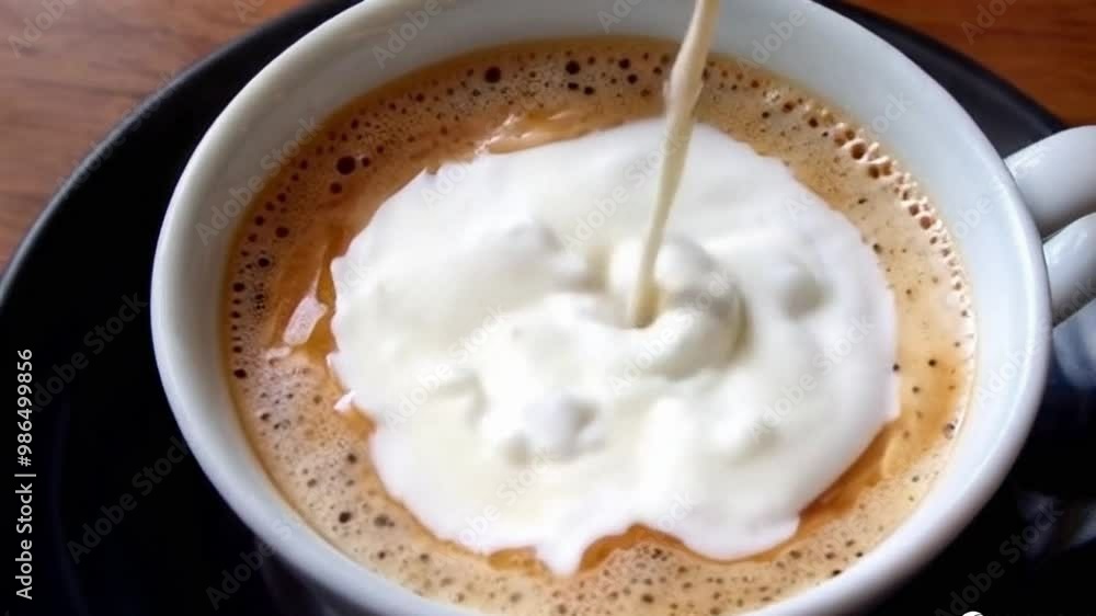 a cup of coffee mixed with milk a cup of coffee mixed with milk