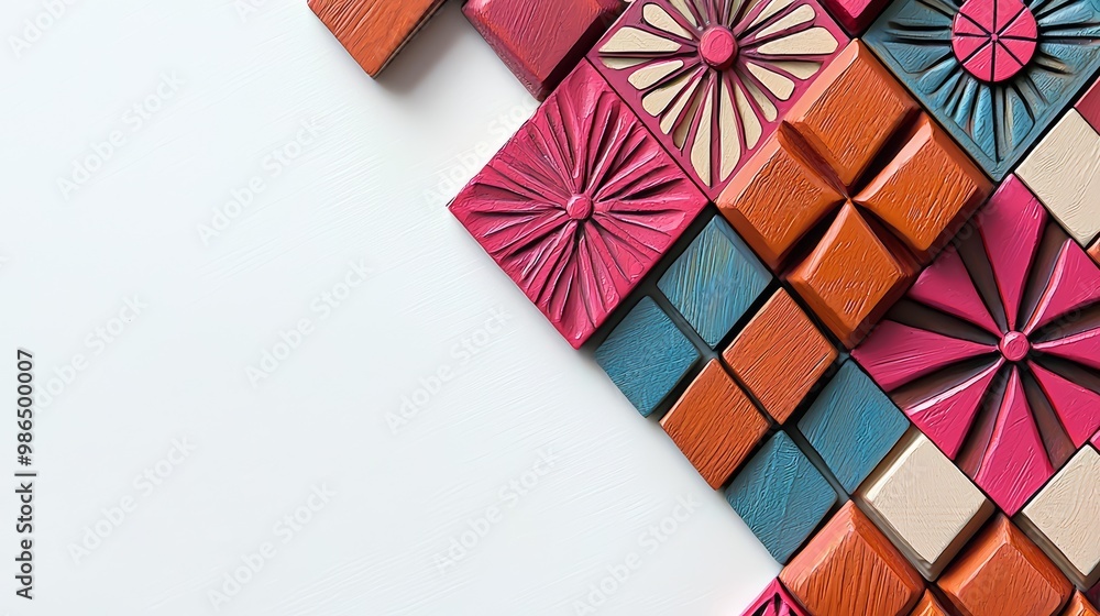 3D Decorative Blocks with Geometric Patterns 3D Decorative Blocks with Geometric Patterns