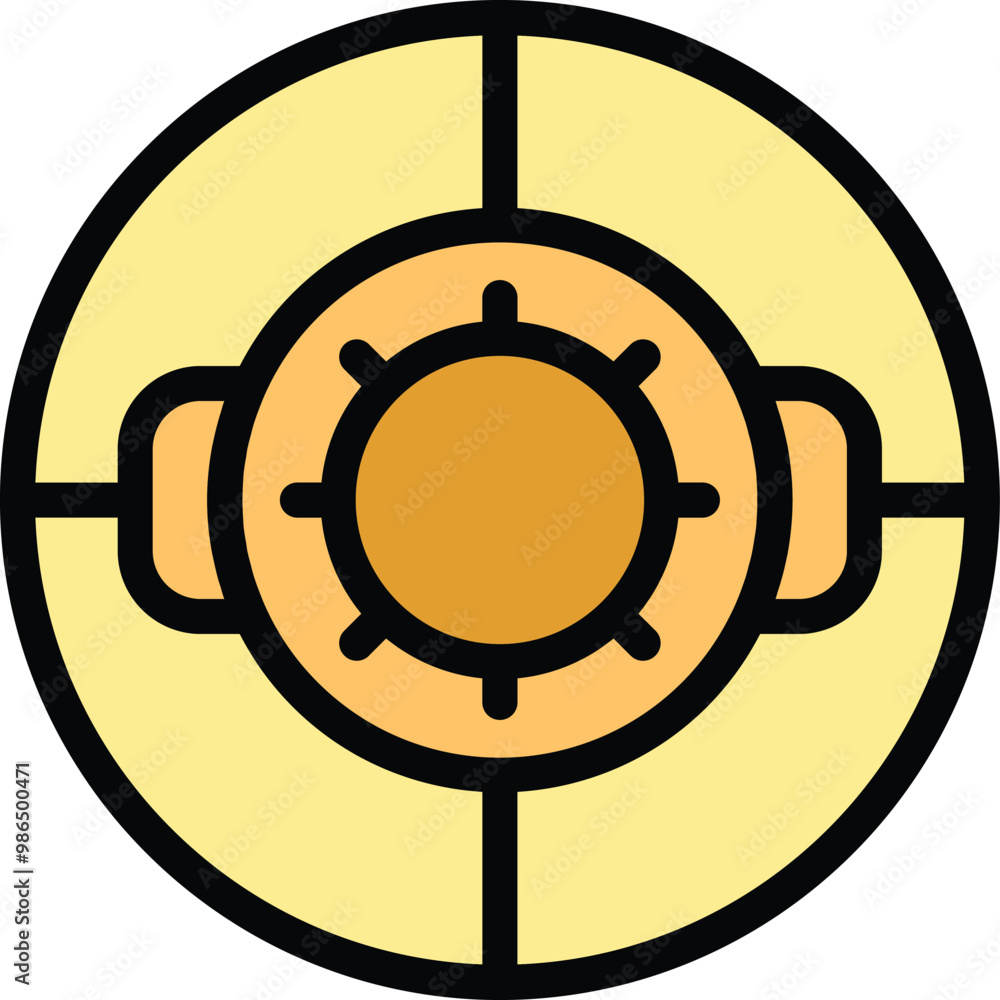 Circular sewer cover featuring a central grate, allowing for drainage and access while preventing blockage Circular sewer cover featuring a central grate, allowing for drainage and access while preventing blockage