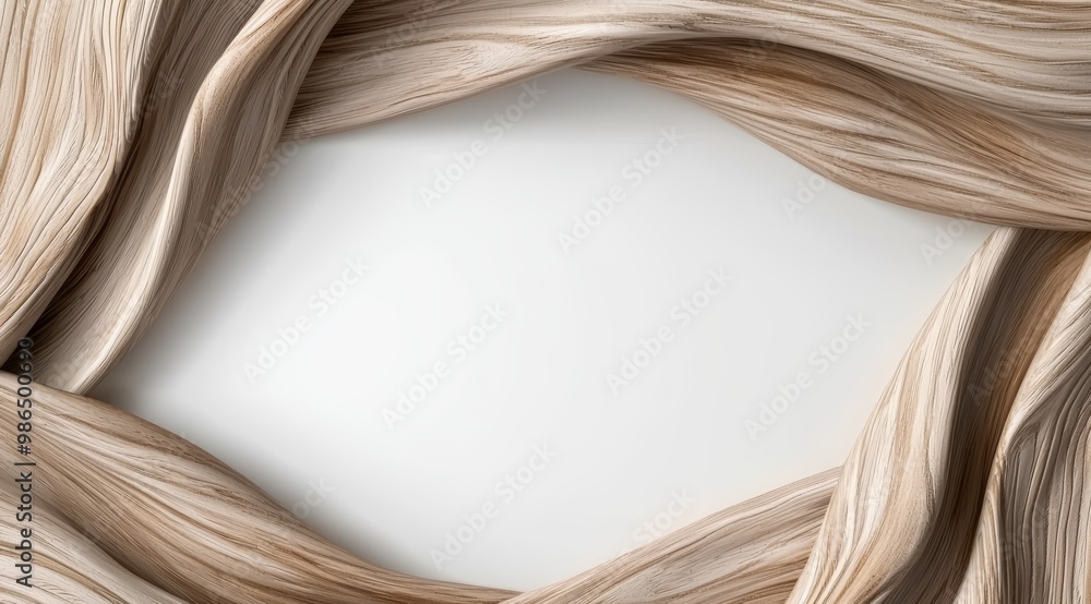 Flowing Wooden Texture Frame on White Background Flowing Wooden Texture Frame on White Background