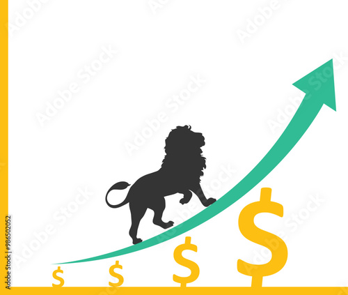 business chart with lion

