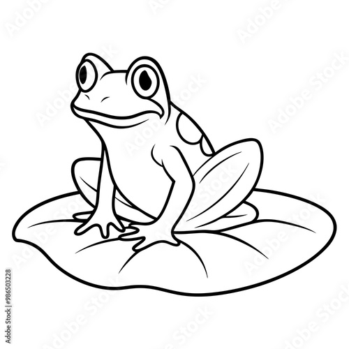 Delicate Frog on Lily Pad Vector