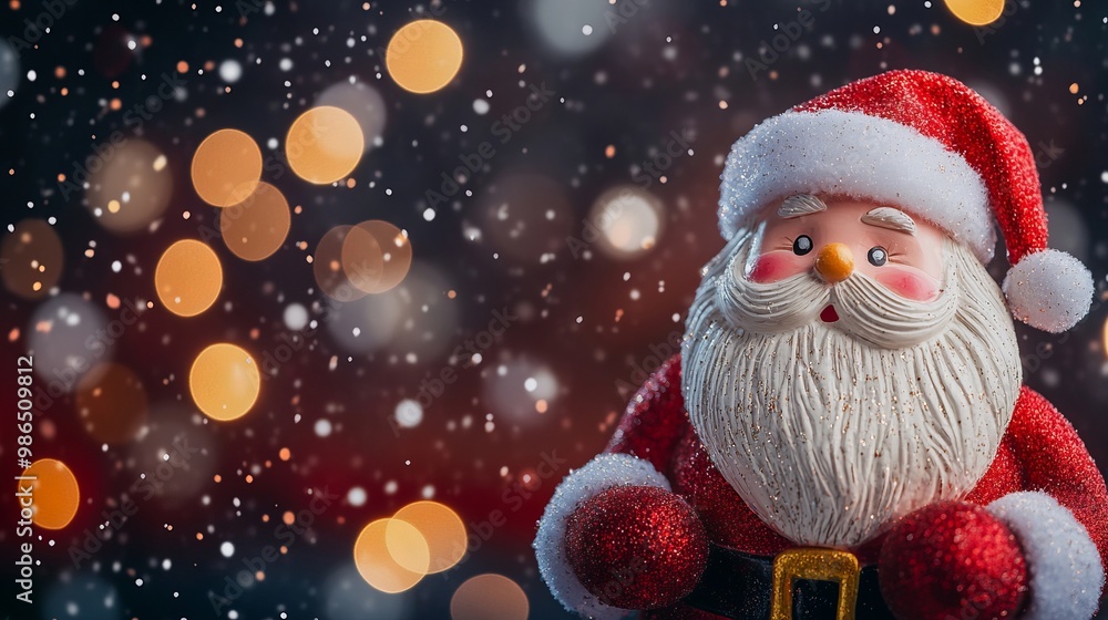 toy Santa Claus on a Christmas background toy Santa Claus on a Christmas background