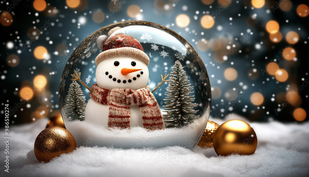 Snowman in a Glass. Christmas Tree Decorations Snowman in a Glass. Christmas Tree Decorations