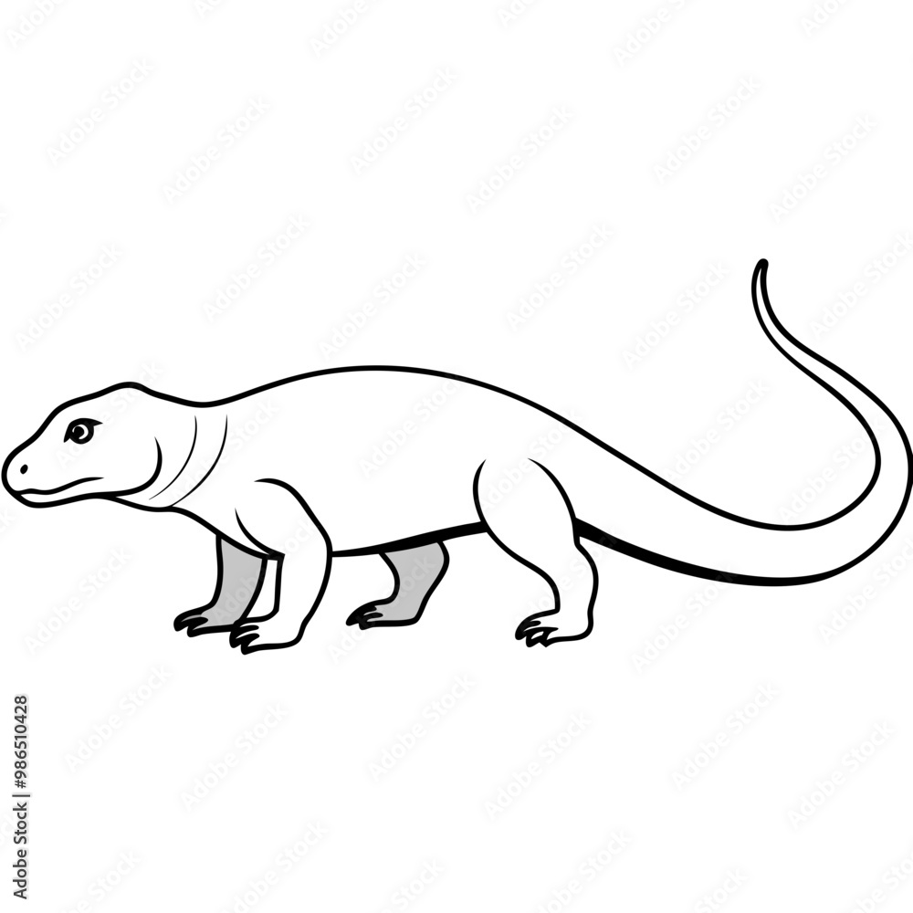 Vector Art of a Strolling Komodo Dragon Vector Art of a Strolling Komodo Dragon