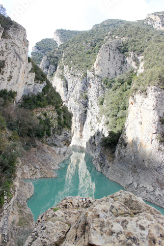 A lake between mountains