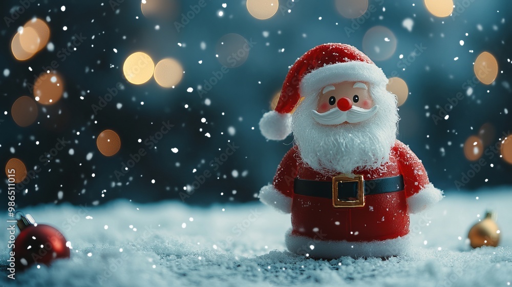 toy Santa Claus on a Christmas background toy Santa Claus on a Christmas background