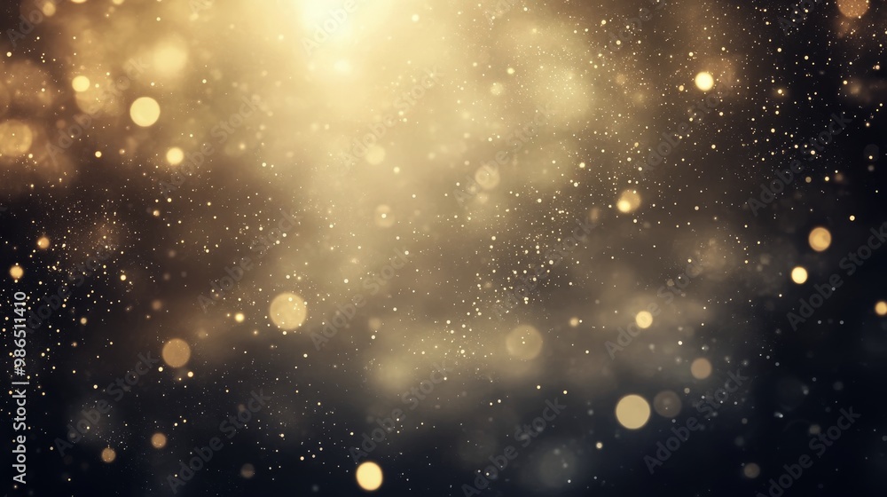 Glittering golden particles create a dreamy backdrop for celebrations at night Glittering golden particles create a dreamy backdrop for celebrations at night