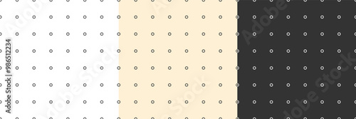 Seamless dot pattern vintage geometric texture in 3 possible variations. Vector prints in flat style