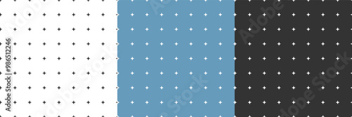 Star wallpaper vintage seamless pattern in 3 possible colors and variations. Vector texture in flat style