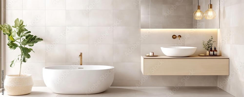 Concrete-look tiles in a neutral minimalist bathroom, minimalist bathroom tiles, industrial chic Concrete-look tiles in a neutral minimalist bathroom, minimalist bathroom tiles, industrial chic