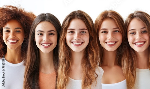 Happy Diverse Group of Women Smiling Together