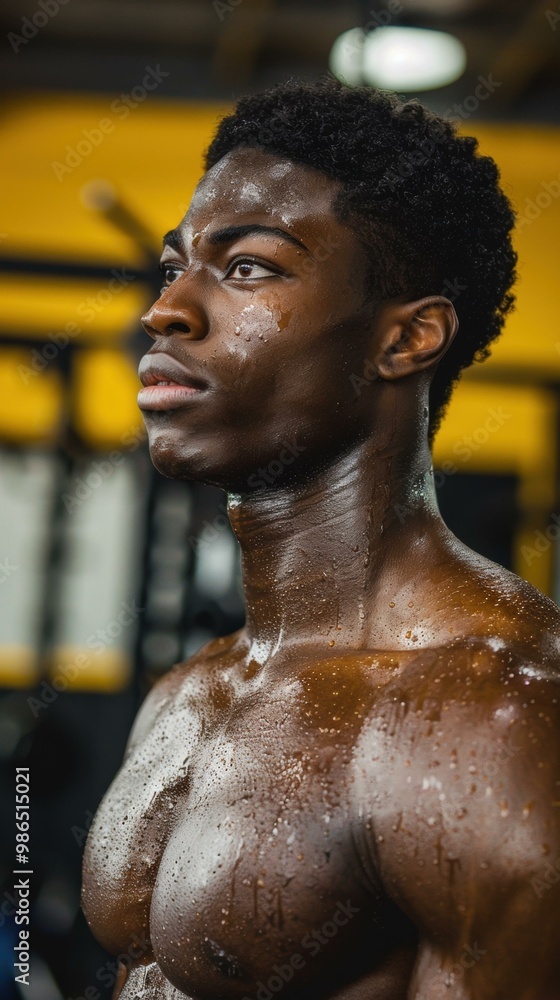 A man sweating after a workout. AI. A man sweating after a workout. AI.