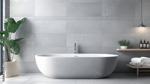 Light gray tiles with a matte finish in a minimalist bathroom with black fixtures, minimalist bathroom tiles, modern contrast