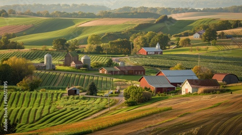 Rural Farm Landscape in Wisconsin