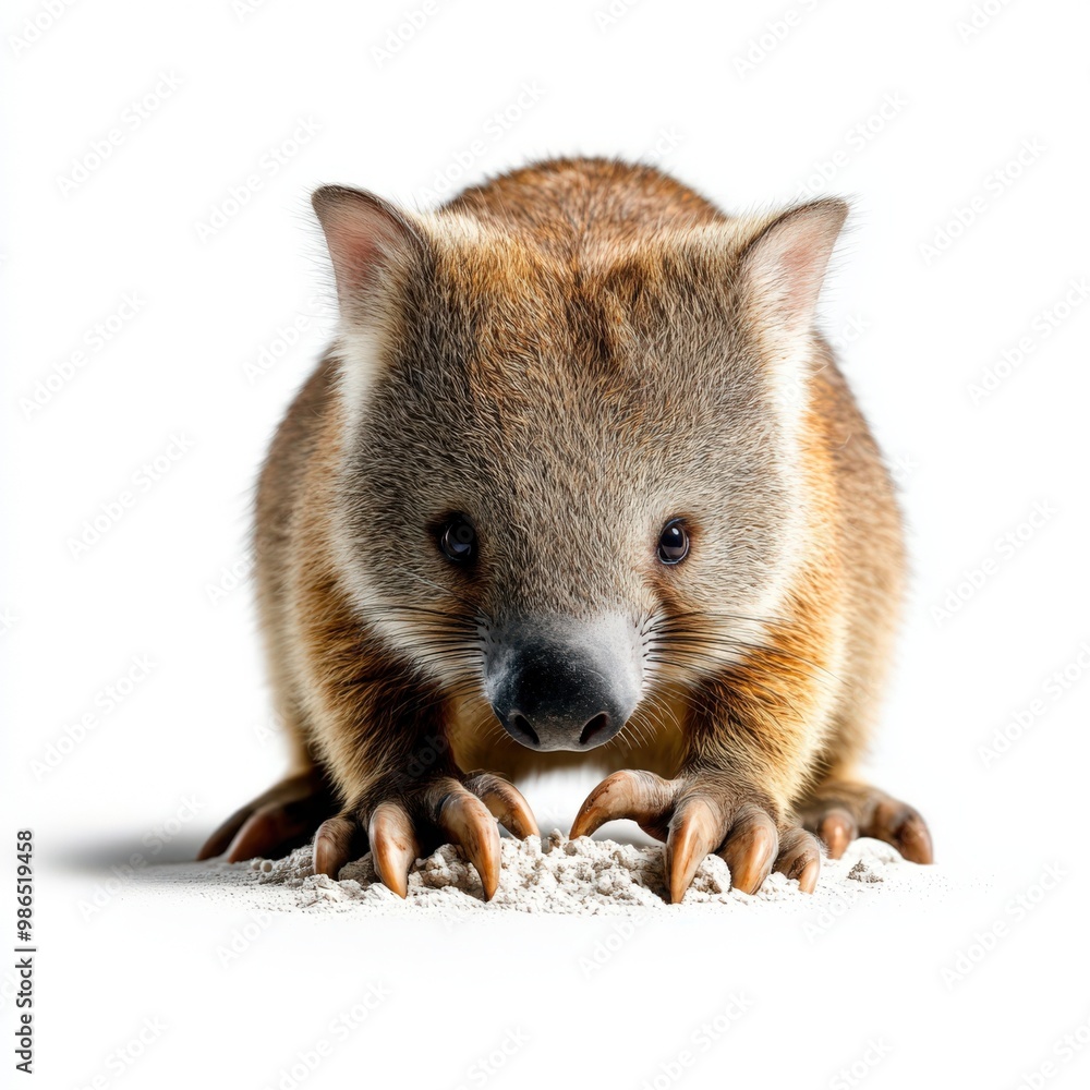 A cute and curious wombat exploring its surroundings, showcasing its furry texture and playful demeanor. A cute and curious wombat exploring its surroundings, showcasing its furry texture and playful demeanor.