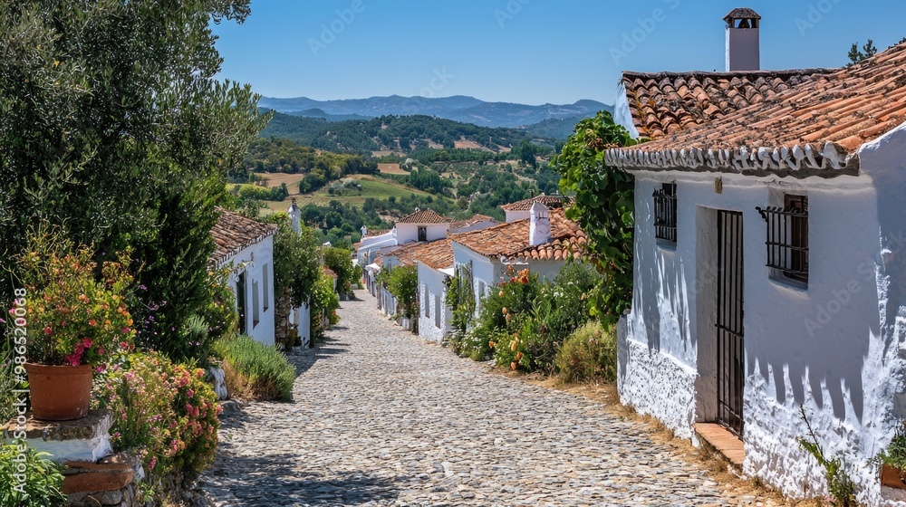 Serene Whitewashed Village Oasis in 8K Resolution Serene Whitewashed Village Oasis in 8K Resolution