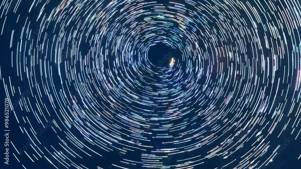 Mesmerizing star trails creating a vortex effect in a night sky Mesmerizing star trails creating a vortex effect in a night sky