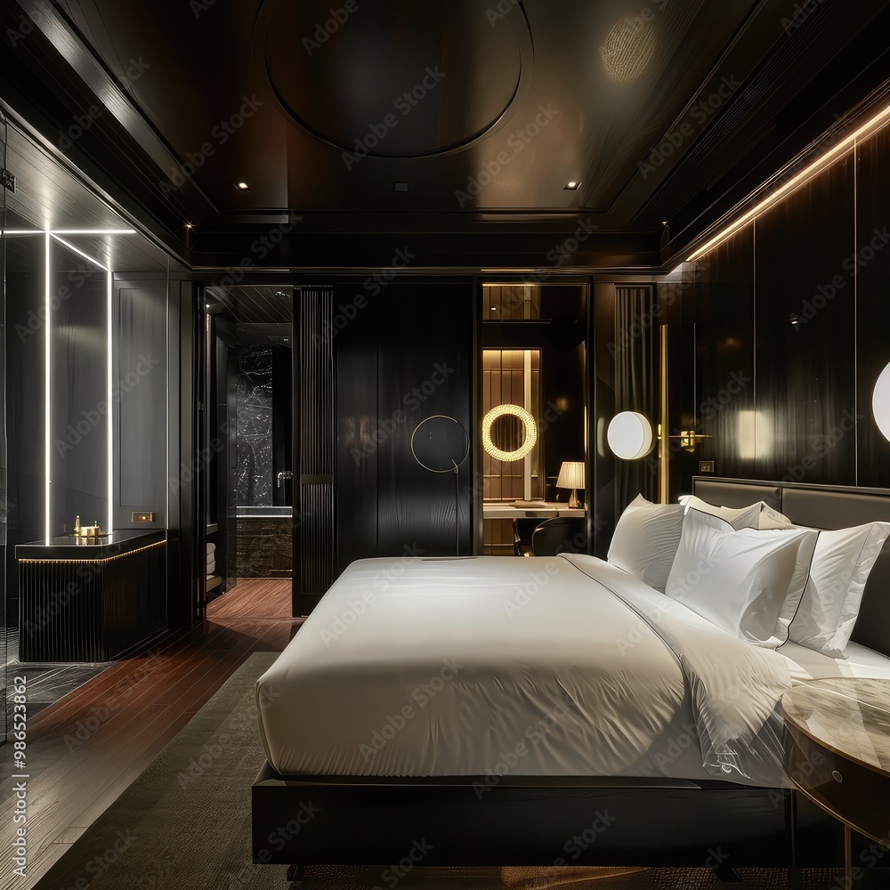 Simple Aesthetic Bed Room Interior Night view
Simple Aesthetic Bed Room Interior Night view