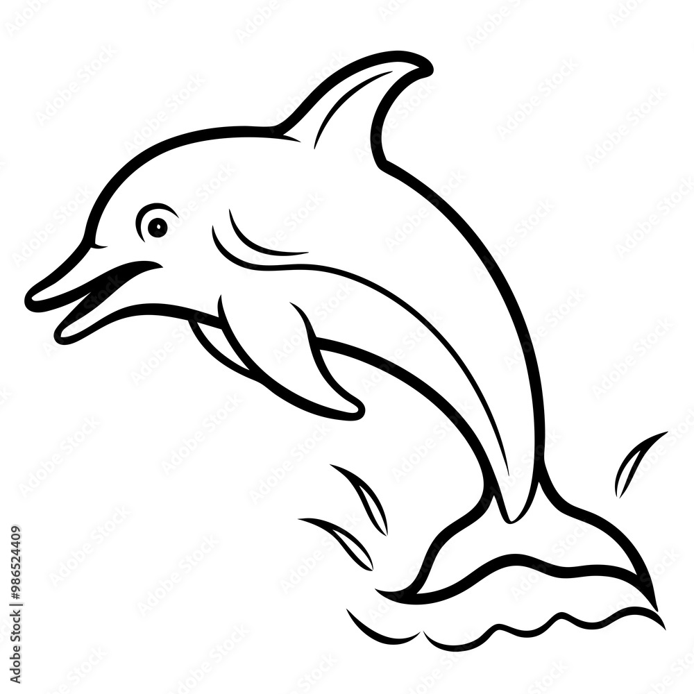 Fototapeta premium Dolphin Tail Splash Vector Art