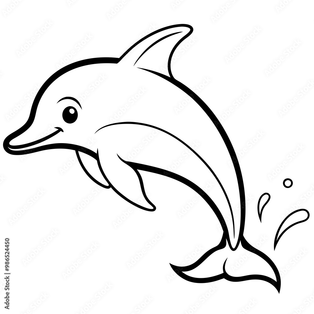 Obraz premium Dolphin Tail Splash Vector Art