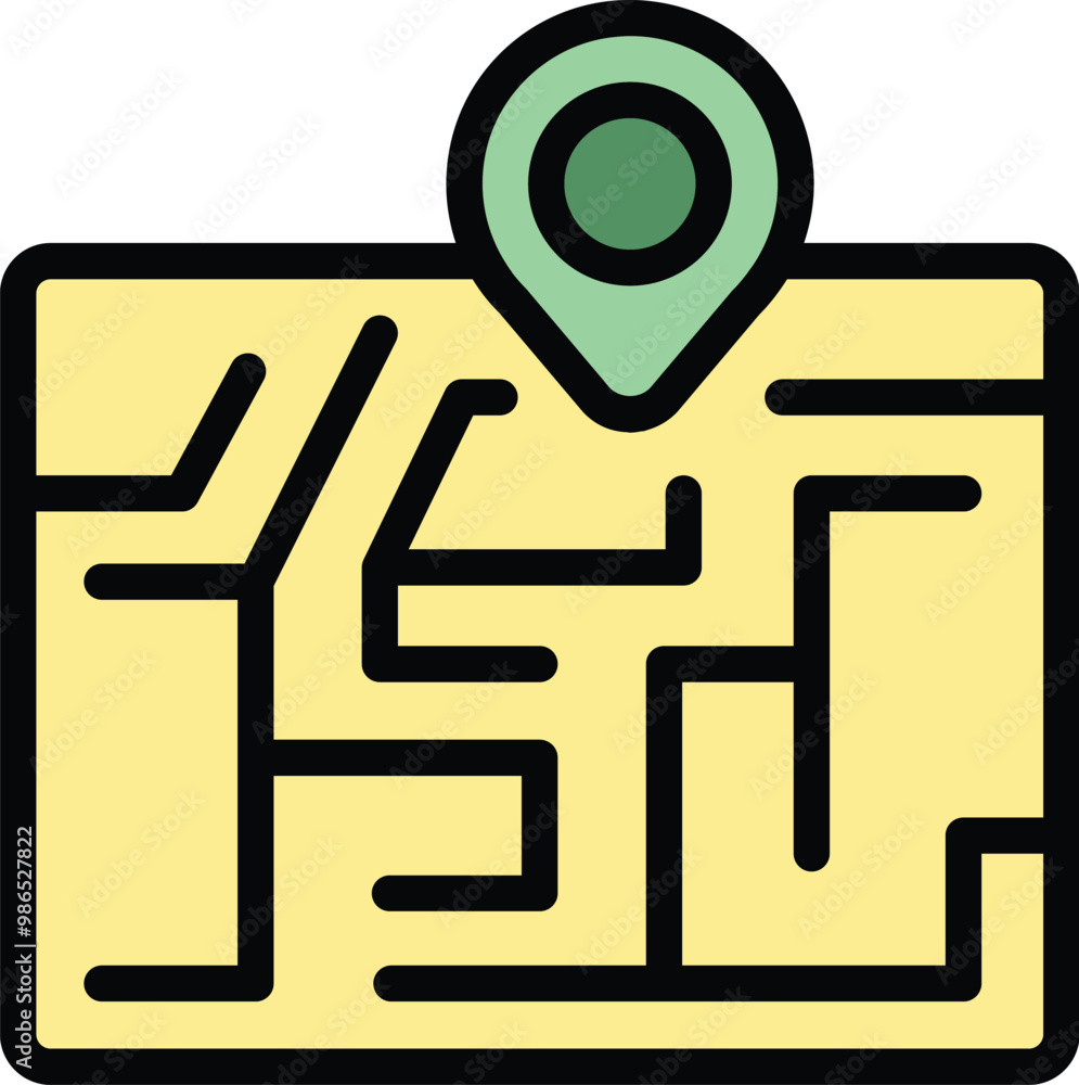Location pin icon showing the exact position of a place on a city map for gps navigation Location pin icon showing the exact position of a place on a city map for gps navigation