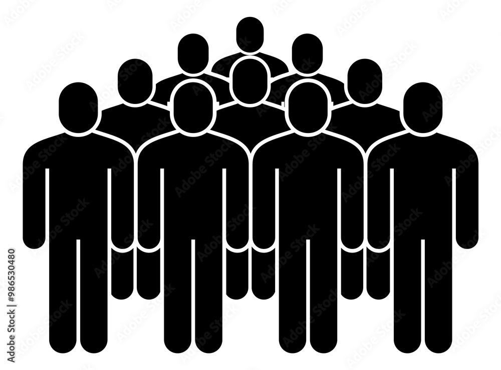 A group of people are standing in a line A group of people are standing in a line