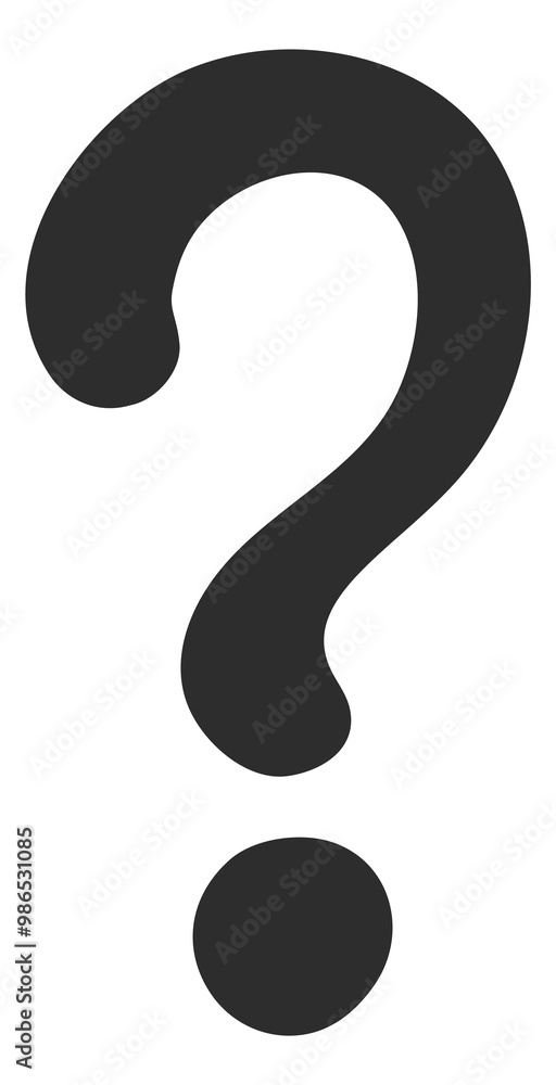 Hand drawn question sign. Black handwritten mark Hand drawn question sign. Black handwritten mark
