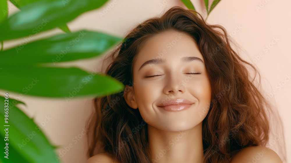 A relaxed woman with fresh skin and a gentle smile, her facial expression full of calm and contentment, set against a spa-themed backdrop of soft colors and natural elements. A relaxed woman with fresh skin and a gentle smile, her facial expression full of calm and contentment, set against a spa-themed backdrop of soft colors and natural elements.