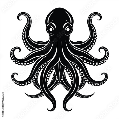 Octopus silhouette vector