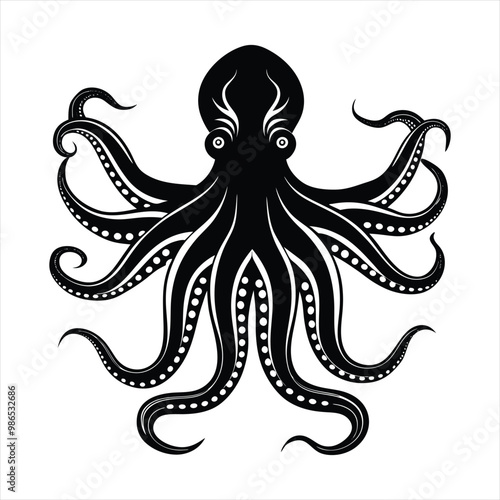 Octopus silhouette vector