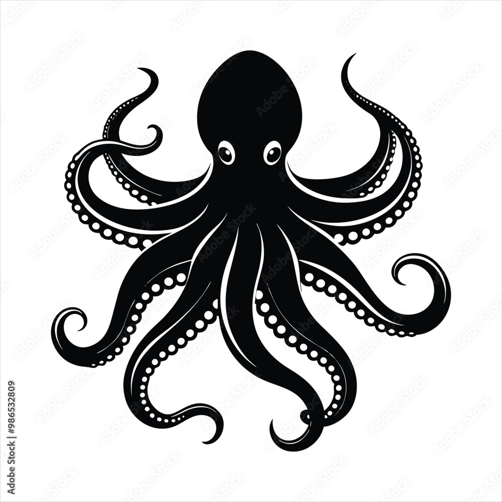 Octopus silhouette vector Octopus silhouette vector