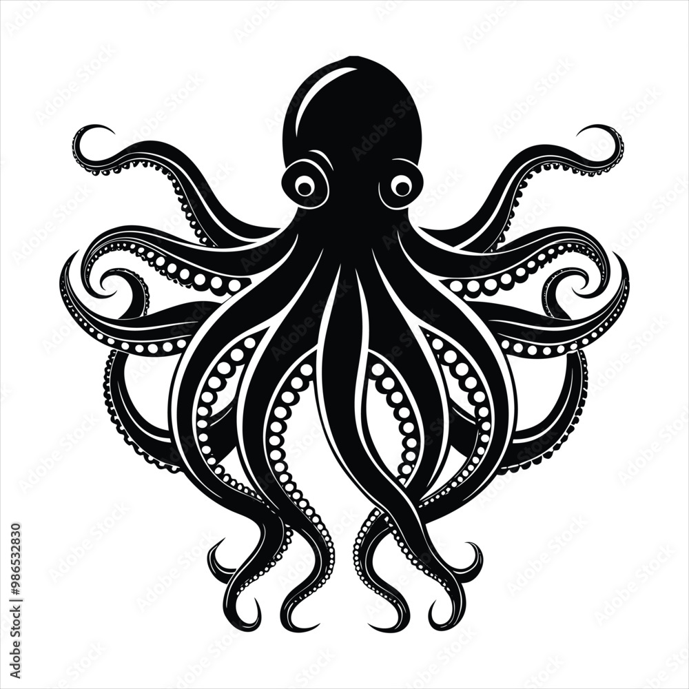 Octopus silhouette vector Octopus silhouette vector
