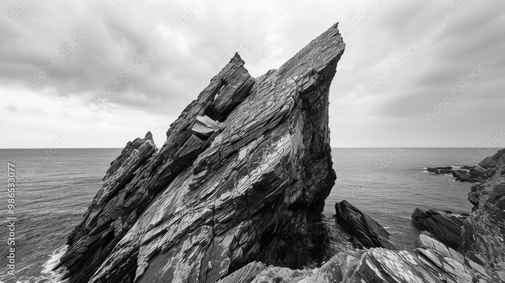 Sharp Rock Formation by the Sea Sharp Rock Formation by the Sea