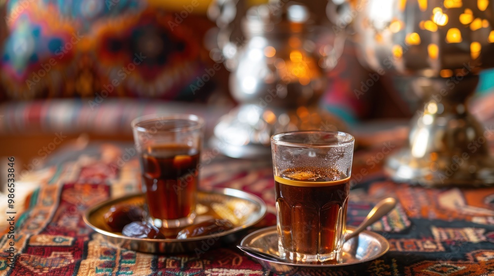 Two Glasses of Tea on a Traditional Rug Two Glasses of Tea on a Traditional Rug
