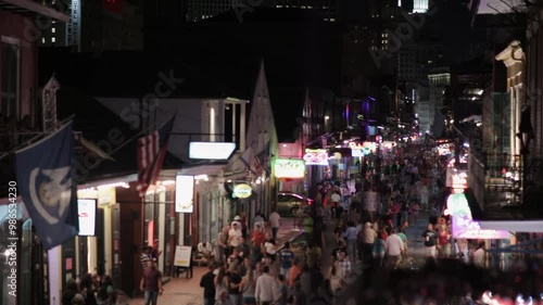 New Orleans Bourbon Street Wide Shot Background