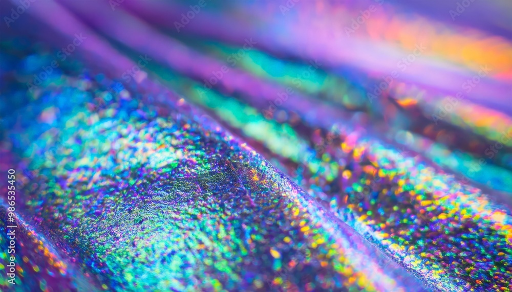 Obraz premium silver paper with a holographic effect. close up Shot