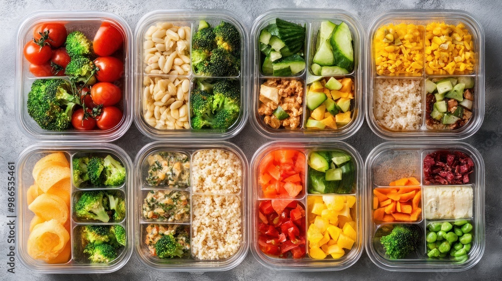 Healthy foods in multiple boxes Healthy foods in multiple boxes